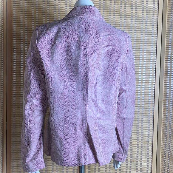 Colebrook & Company Chic Pink Genuine Leather Jacket Size Large VNTG - Picture 5 of 7